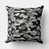 Zwart Grijs Witte Camouflagepatroon Kussen (Voorkant)