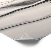 Zwart Grijs Witte Horizontale Abstracte Vloeibare Poster (Hoek)