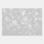 Zwart grijs witte monochrome snowflake kerst inpakpapier vel (Voorkant 3)