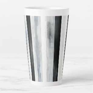 Zwart Grijs Witte Strepen Latte Mok