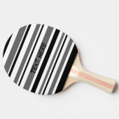  zwart, grijs, witte strepen tafeltennisbatje (Zijkant)