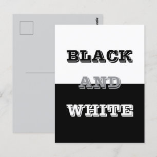 Zwart Grijs Witte Tekst En Effen Kleuren Ontwerp Briefkaart