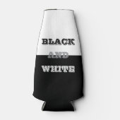 Zwart Grijs Witte Tekst En Effen Kleuren Ontwerp Flesjeskoeler (Voorkant)