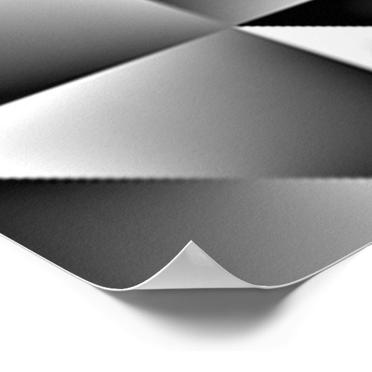 Zwart grijs witte verloopvierkantjes driehoeken ku poster (Hoek)