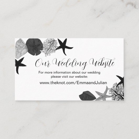 Zwart-grijs-witte zeeschol casual visitekaartje (Voorkant)