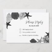 Zwart-grijs-witte zegel casual RSVP-kaart Kaart (Voorkant)