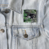 Zwart & Grijs Wolf Pups Wildlife Collector Pin Vierkante Button 5,1 Cm (In situ)