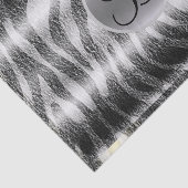 Zwart grijs zebraprint monogram letter initiaal tissuepapier (Detail)