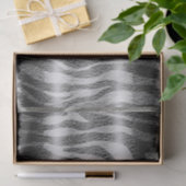 Zwart grijs zebraprint monogram letter initiaal tissuepapier (Geschenk)