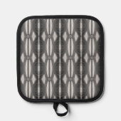 Zwart Grijs Zilver Design Oven Mitt en Pot Houders (Voorkant)