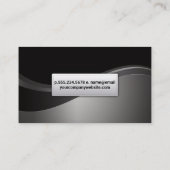 Zwart Grijs Zilver Metaalgolf Visitekaartje (Achterkant)
