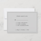 Zwart Grijs Zilver RSVP-kaart RSVP Kaartje (Achterkant)