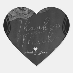 Zwart Grijs Zilver Vintage Elegante Glam Bloemmoti Hart Sticker