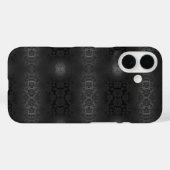 Zwart Grijs Zilveren Bloemen Floral Elegant Case-Mate iPhone Case (Achterkant (horizontaal))