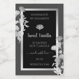 Zwart Grijs Zilveren Frame Productverpakkingslabel Voedselcontainer Etiket