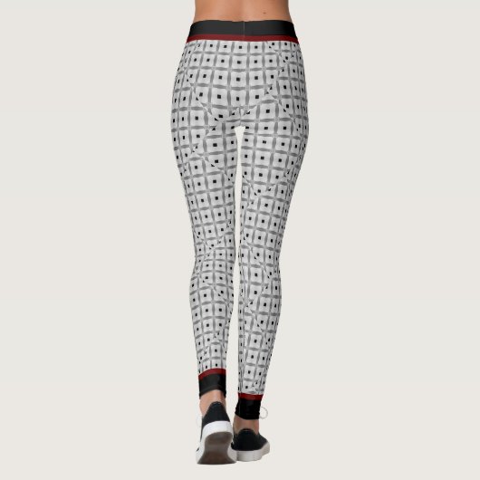 Zwart grijs zwart patroonmodel leggings (Achterkant)