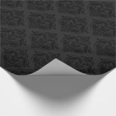 Zwart-grijs zwart-wit Damaspatroon Cadeaupapier (Hoek)