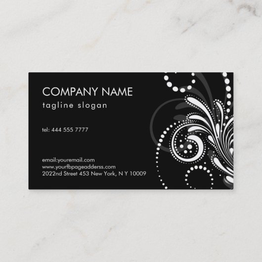 Zwart grijs zwemt over witte achtergrond visitekaartje (Achterkant)