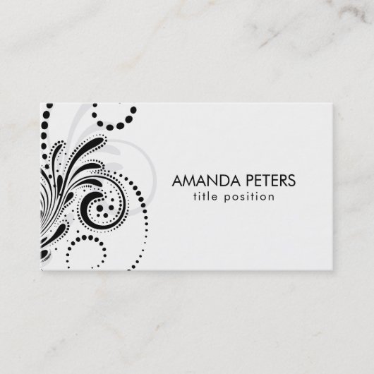 Zwart grijs zwemt over witte achtergrond visitekaartje (Voorkant)