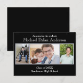 Zwart/grijze achtergrond - 3x5 afstudeeraankondigi kaart (Voorkant / Achterkant)