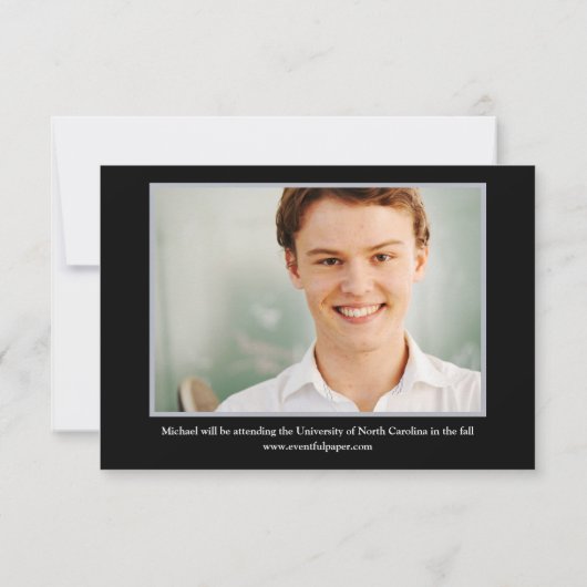 Zwart/Grijze Achtergrond - 3x5Afstuderen Aankondig Aankondiging (Achterkant)