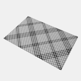 Zwart-grijze ballen of gaten, vierkant met uitgeli deurmat