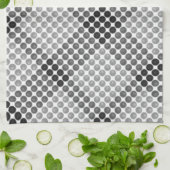 Zwart-grijze ballen of gaten, vierkant met uitgeli theedoek (Gevouwen)