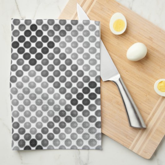 Zwart-grijze ballen of gaten, vierkant met uitgeli theedoek (Quarter Fold)