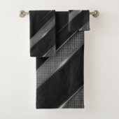 Zwart-grijze Chevron Bad Handdoek (Insitu)