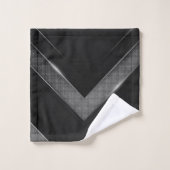 Zwart-grijze Chevron Bad Handdoek (Wasdoekje)