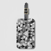 Zwart-grijze driehoek Monogrammen bagagereis Bagagelabel (Voorkant (verticaal))