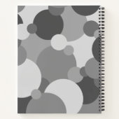 Zwart-grijze moleculen Spiraal Notebook Notitieboek (Achterkant)