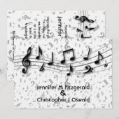 Zwart-grijze muzieknoten kaart (Voorkant / Achterkant)