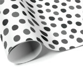 Zwart Grijze Polka Dots Patroon Gift Wrapping Pape Cadeaupapier (Rol Hoek)