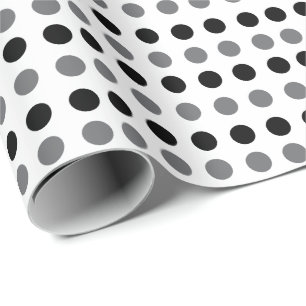 Zwart Grijze Stippen Baby Shower Verjaardag Cadeaupapier