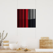  zwart-grijze strepen kunstpatroonpatroon Poster (Keuken)