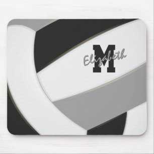 zwart grijze teamkleuren gepersonaliseerde volleyb muismat