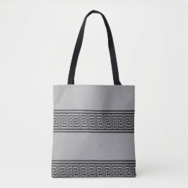 Zwart-grijze toetsaanslagen tote bag