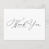 Zwart grillig kalligrafie Afstuderen dank u Briefkaart (Voorkant)