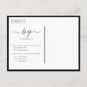 Zwart grillige kalligrafie bruiloft uitnodiging briefkaart (Achterkant)