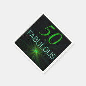 Zwart groen 50- en feestdagpapier servet (Hoek)