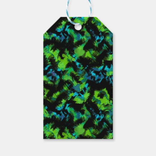 Zwart-groen abstract cadeaulabel (Voorkant)