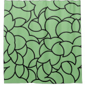 Zwart-groen, Abstract Douchegordijn (Voorkant)