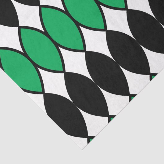 Zwart Groen Abstract Geometrisch Tissuepapier (Detail)