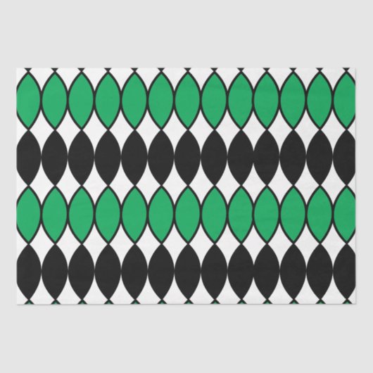Zwart Groen Abstract Geometrisch Tissuepapier (Voorkant)