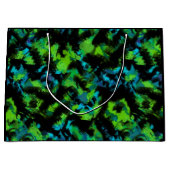 Zwart-groen abstract groot cadeauzakje (Voorkant)