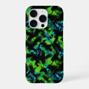 Zwart-groen abstract iPhone 16 pro hoesje