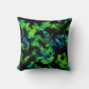Zwart-groen abstract kussen