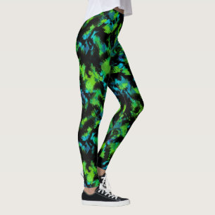 Zwart-groen abstract leggings