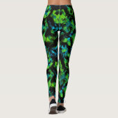 Zwart-groen abstract leggings (Achterkant)